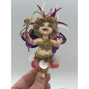 Vintage colorful,strange, fun,scary, cute?  fairy/prixie Christmas ornaments